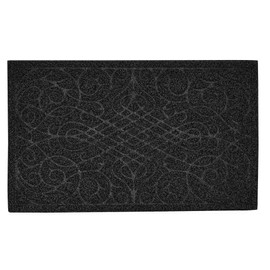 Superio Victorian Gate Coir Doormat-Welcome Entrance Floor Mat Indoor and Outdoor, 18"x30", Black
