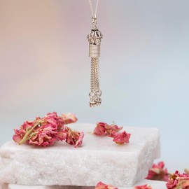 Tuscany Silver Women's Rolo Chain with Pendant Sterling Silver 4 Strands Drop 46 cm / 18 Inches, Silver, Easy to use