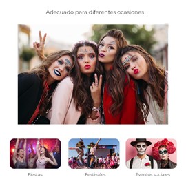 Maquillali Gemas Facial, Face Jewels Decoracion, Rhinestone, 4 Piezas de Tatuajes de Cristales Adhesivos Brillantes (Diseño-2)