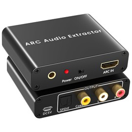 HDMI ARC Adapter, HDMI ARC Audio Converter for Digital Signals to Optical, Coaxial, 3.5 mm and RCA Convert, DAC Converter for HDTV, Soundbar, Speaker and Amplifier
