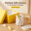 dgudgu White Elephant Pen Holder Ceramic Desk Organizer Cup Pencil