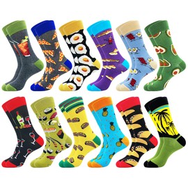 Belloxis Men’s Colourful Socks with Motif, Cuddly, Cotton Calf Socks, Gifts for Men, 43–46, Multi-coloured.