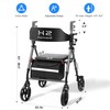 Walkers for Seniors with Seat, 8" Big Wheels Folding Adult