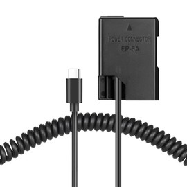 Raeisusp Connettore di alimentazione a molla PD Cavo USB-C EN-EL14a batteria fittizia EP-5A accoppiatore DC per Nikon D3100 D3200 D3300 D3400 D3500 D5100 D5200