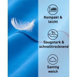 Fit-Flip Microfibre Towel in All Colours and Sizes, Lightweight Sports and Travel Towel, Quick-Drying, Large Bath Towel, Pack of 1, 160 x 80 cm, Sea Blue
