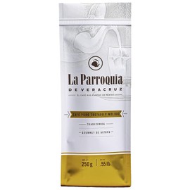 LA PARROQUIA DE VERACRUZ - Bolsa de Café Molido, Tostado y Tradicional, 250 g, Café Puro 100%, Elaborado con Alta Calidad, Café con Aroma Intenso y Agradable, Cuerpo Completo