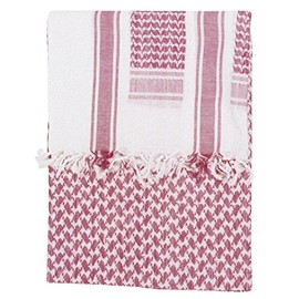 Mens Protective SAS Army Military Desert Tactical Neck Head Wrap Combat Sun Hat Scarf Shemagh Green, White, Blue, Black, Red, Sand (White/Red)