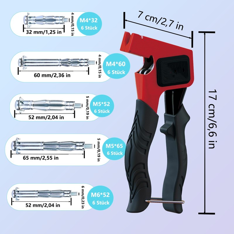 Mounting Pliers for Cavity Dowels Set, Plasterboard Dowel Set, Cavity