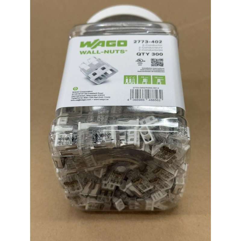 WAGO Wall-nuts 2-conductor # 2773-402 (300 Qty)