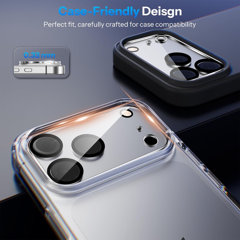 SPARIN 3 pieces camera protection for 9H tempered glass, camera