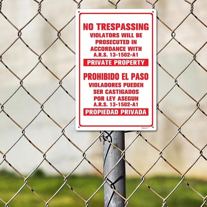 Berylunx 3 Pack 12" x 16" No Trespassing Violators Will