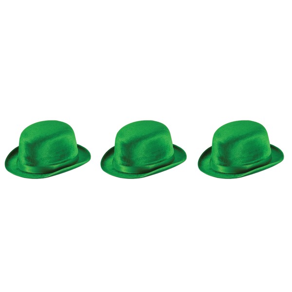 Beistle S30741AZ3 Green Vel-Felt Derbies (3 Piece), OSFM