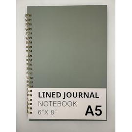 YDMADE Horizontal Line Spiral Notebook, Hardcover Notebook for Work, Journal for Women and Men, 120 Pages A5 (6 “x8”) (Green)