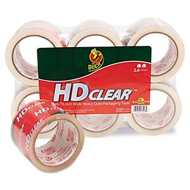 Duck 0007496 Heavy-Duty Carton Packaging Tape, 3-Inch x 55yds, Clear, 6/Pack