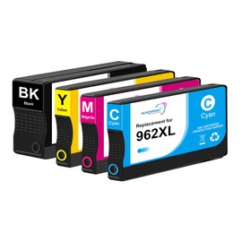 QUEENPRINT High speed printing 962XL Ink Cartridges Combo Pack for 962 XL Ink Cartridges 962XL Ink Cartridges Work for Officejet Pro 9015 9025 9015e 9010 9025e 9018e 9025e 9020 Printer (4 Pack)