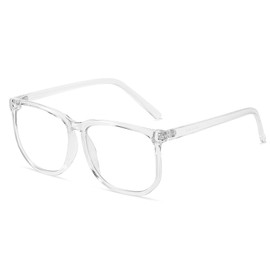 TIGA VINTA TR90 Oversized Blue Light Blocking Glasses Men Women Ultralight Nerd Square Computer Games Black Large Eyewear