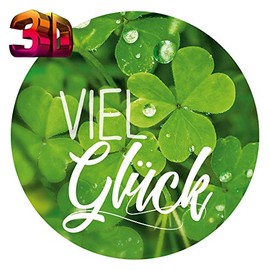 KE - Versatile 3D Magnet for Fridge, Whiteboard and Office Cabinets, 70 mm Round Format - Motif: Good Luck