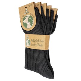 5 pairs of ORGANIC COTTON Socks, Men & Women, Super Soft, Breathable, 75% NATURAL, Seamless, Hypoallergenic (CA/US, Numeric, 6-9, Black)