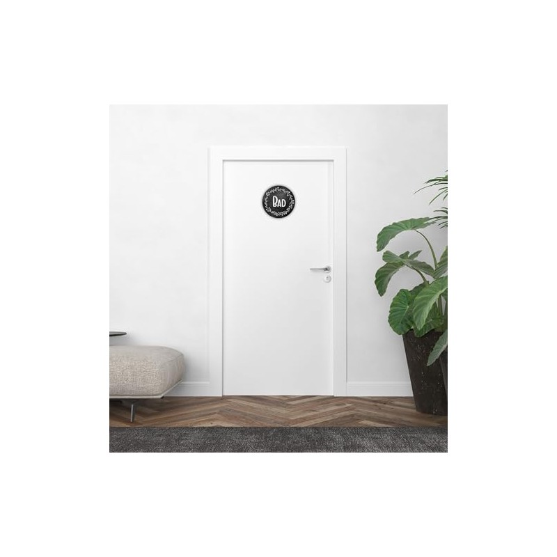 Round Door Sign Diameter 15 cm Wreath Chalk Board Vintage