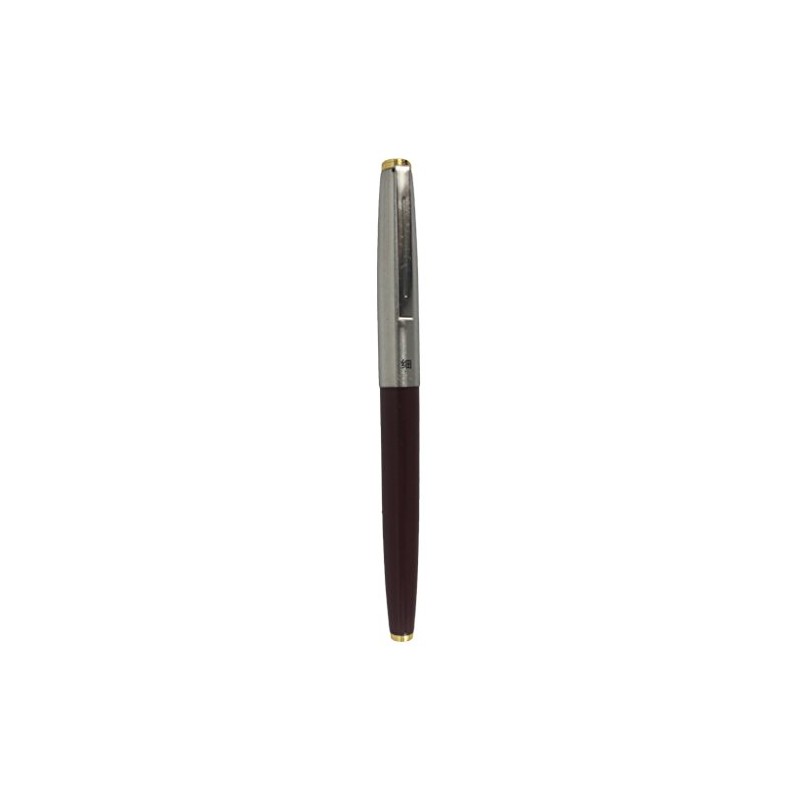 pluma ligera clásica fuente 329, tapa de plata, punta fina,