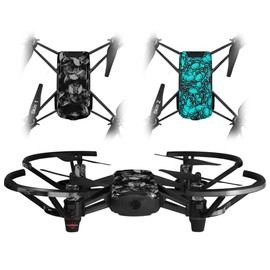 Skin Decal Wrap 2 Pack for DJI Ryze Tello Drone Skulls Confetti White Drone NOT Included