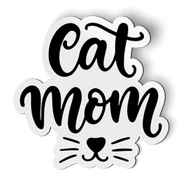 Cat Mom Cute Whiskers Kitty - 5" Magnet for Car Locker Refrigerator