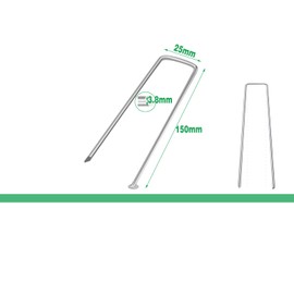 YFLeomry Ground Anchor, Galvanised Steel Pegs, Robust for Tent, Garden & Camping, Tent Hooks, Pegs, Weatherproof (4 mm, 150 x 25 mm)