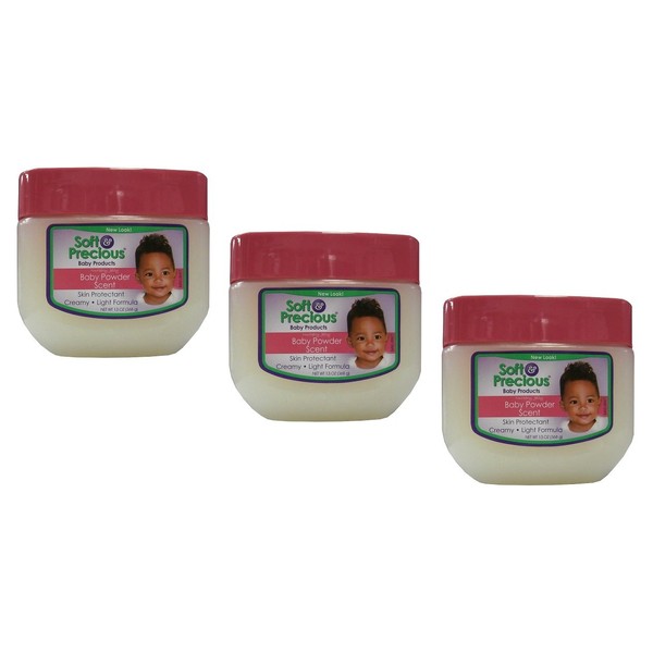 3 x Soft & Precious Nursery Jelly Baby Products Baby Powder Scent - Vaseline 368 g (Total - 1104 g)