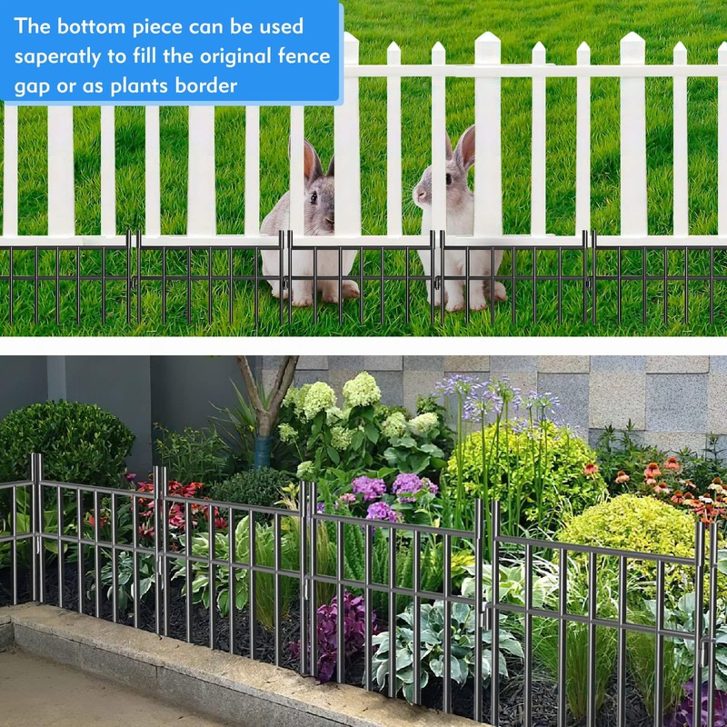 Adavin Animal Barrier Garden Fence,15 Pack Black 12''L x 25"