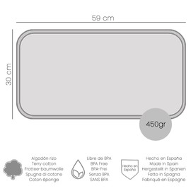 MIMUSELINA | 2 Pack Waterproof Swaddle Wrap, 59 x 30 cm, Waterproof Towel for Your Baby Changing Mat, Made of 100% Terry Cotton, Ideal for Changing Your Baby Anywhere