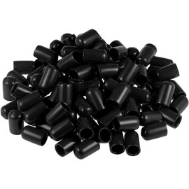 MACHSWON 10mm Rubber End Caps Vinyl Round End Cap Cover End Safety Cover,black,100pcs