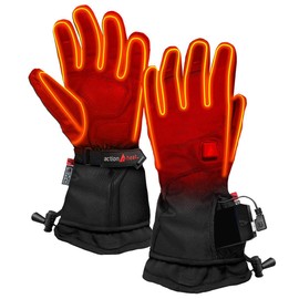 ActionHeat Battery Heated Gloves for Men, Premium Electric Gloves w/ 3-Heat Settings, Extended Gauntlet, Touch-Control, Rechargeable Electric Gloves