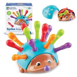 Learning Resources Spike The Fine Motor Hedgehog - Juguetes Montessori para niños pequeños, forma de apilamiento, regalos para niños y niñas, activida