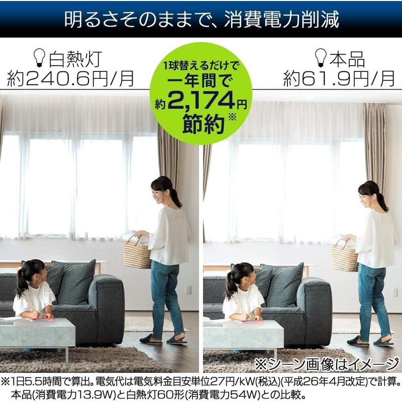 Iris Ohyama SCL12N-UU LED Ceiling Light, Small, Thin, Daylight White,