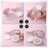2 PCS Pink Loose Powder Container with Puff, No Leak