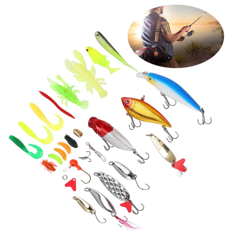 Fishing Tackle Set Soft and Hard Lure Baits Tackle Kit