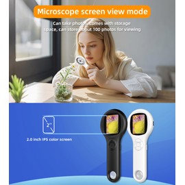 Microscope for Kids, Educational Science Kit Toys Portable Handheld Magnifying Glass, Macro Fixed Focus Digital Kid Microscopes Up to 500x Magnification,4X Zoom, Interactive Learning, Ages 3+ (Black)