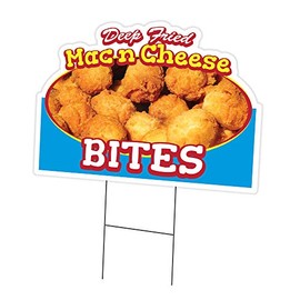 Mac N Cheese Bites 18" x 24" Yard Sign & Stake | Advertise Your Business | Stake Included Double Sided Image | Made in The USA