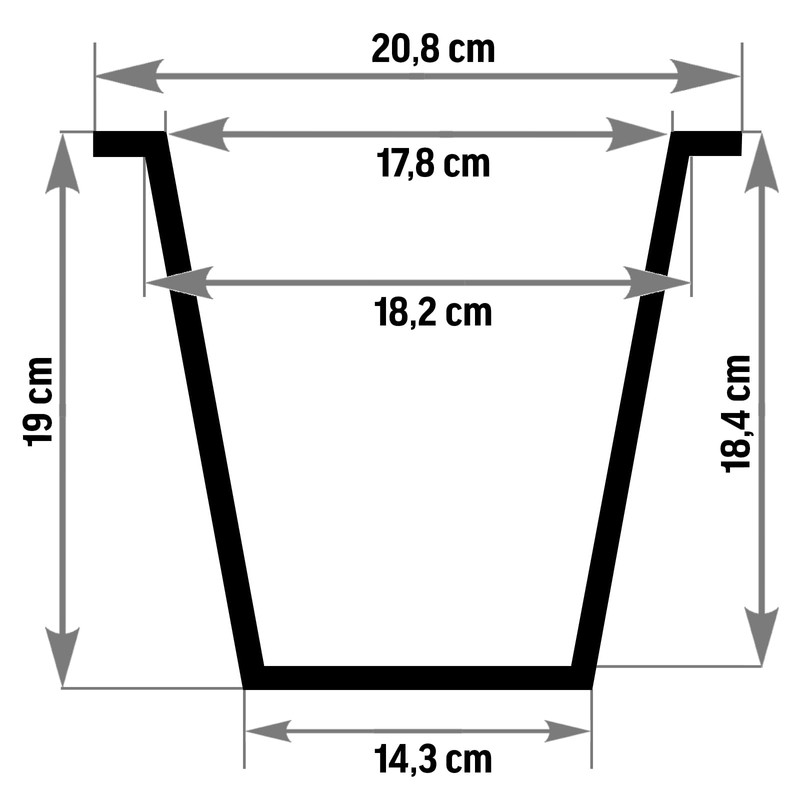 VIVANNO Premium Plastic Flower Pot Insert 19 x 21 x