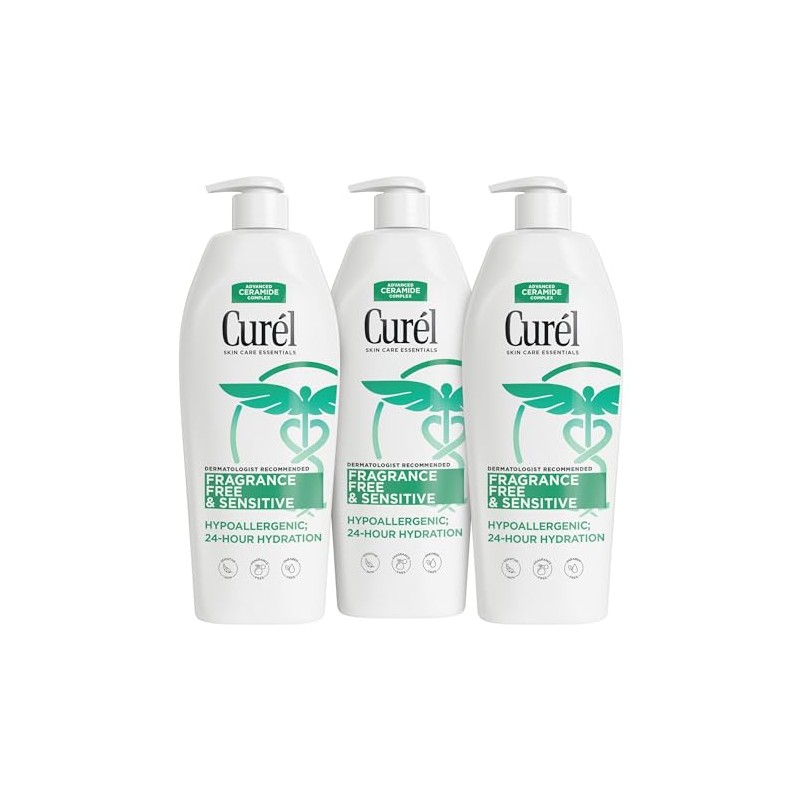 Curél Fragrance Free Body Lotion, Unscented Dry Skin Moisturizer for