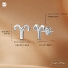 Amberta Women 925 Sterling Silver Zodiac Stud Earrings: Aries