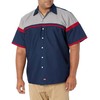 Red Kap Men's Standard Performance Tech Shirt, Navy/Red/Light Grey, Small