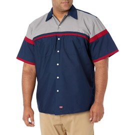 Red Kap Men's Standard Performance Tech Shirt, Navy/Red/Light Grey, Small