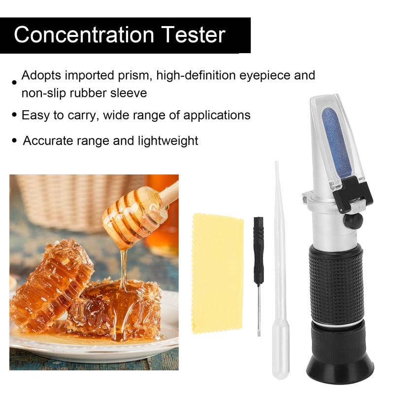 Syrup Refractometer Handheld Portable High Accuracy Fruit Concentration Tester for