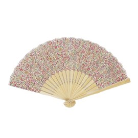 Ken Onishi Ripple Women's Fan, 7.9 inches (20 cm), Women's, N19-A02, Flower Pattern, Pink, Pink
