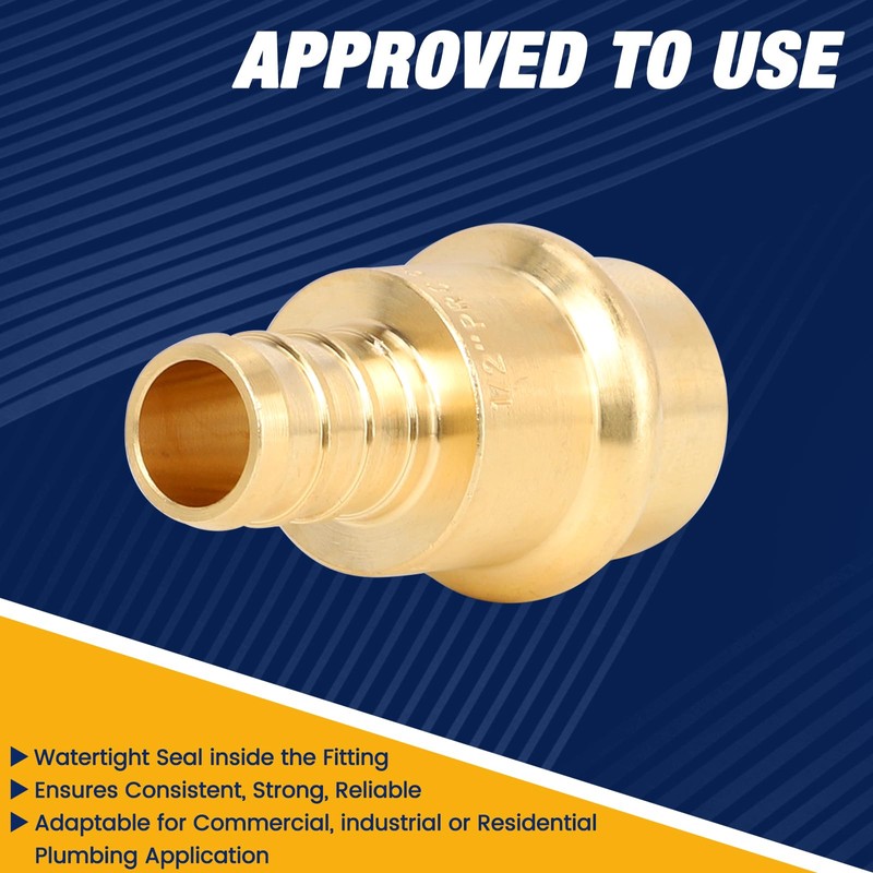 ABBIEMO 12PCS 1/2” Propress x 1/2" PEX Adapter Crimp Fittings