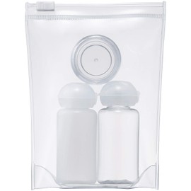 Kai Corporation Bottle Set (Bottle 0.9 fl oz (25 ml), Cream Case 0.4 oz (10 g), Bottle, Cosmetic Bottle, Clear Container, Container Set, Travel, You Time, 1 Set