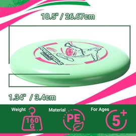 FRISBEE Freestyle Disc 160g, 10.5 Inch, Durable and Flexible PE for Outdoor Beach, Family Fun -1 Pack