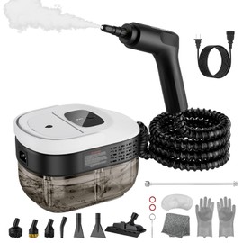 Handheld Steam Cleaner for Home, 2500W High Pressure Steamer, 15s Fast Heat-Up, 1.6L Tank, Portable Steam Cleaner for Car, Floor, Grout, Kitchen, Furniture & Bed Bugs (White)