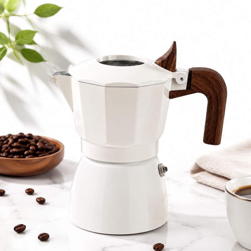 Double-valve Moka Pot Aluminum Coffee Kettle for Home Brewing –